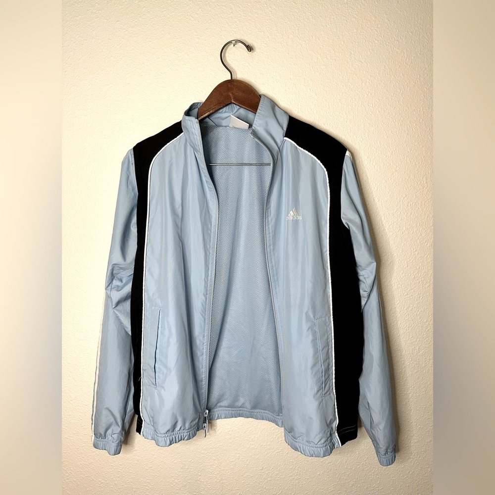 Women’s Baby Blue Adidas Track Jacket Windbreaker